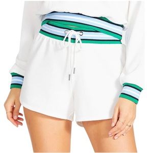 BB Dakota by Steve Madden Track Meet Short Ivory Stripe Size Large